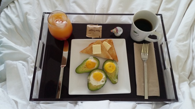 Breakfast in bed avocado 